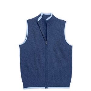 Hammacher Schlemmer The Gentleman's Cashmere Vest Zip Front Size XXL Blue